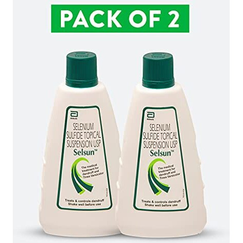 Abbott Selsun Selsun Suspension Anti Dandruff Shampoo, Clears Away Dandruff Flakes, Relieves From Excessive Oil, Relieves From Dandruff Related Itching (120Ml)- Pack Of 2