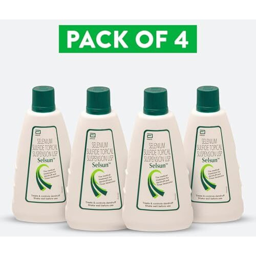 Abbott Selsun Anti Dandruff Shampoo, Clears Away Dandruff Flakes, Relieves From Excessive Oil, Relieves From Dandruff Related Itching (Pack Of 4, 120Ml)