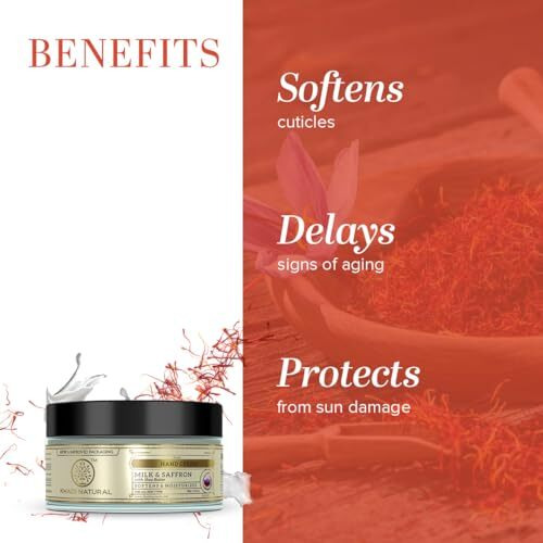 Khadi Natural Milk & Saffron Herbal Hand Cream With Shea Butter| Softens Rough Cuticles With Moisturizers|Prevent Dry Nails|Suitable For All Skin Types| 50G