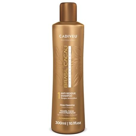 Brasil Cacau Anti Residue Hair Shampoo With Keratin, Cocoa And D-Panthenol For Deep Cleaning, Freezy, Dull, Dry And Damaged Hairs, Restores Shine, Softness And Rejuvinates The Hair - 300Ml