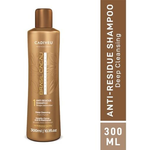 Brasil Cacau Anti Residue Hair Shampoo With Keratin, Cocoa And D-Panthenol For Deep Cleaning, Freezy, Dull, Dry And Damaged Hairs, Restores Shine, Softness And Rejuvinates The Hair - 300Ml