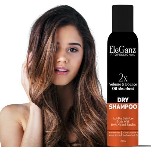 Eleganz Dry Shampoo, 100% Natural, Rice Starch, 200Ml, All Hair Types