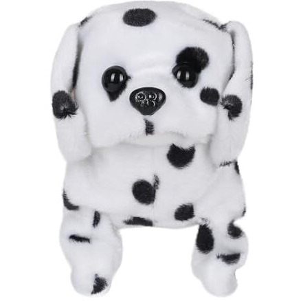 Hamleys Pugs At Play Spotty Walking Talking Dog Soft Toy | Interactive Animal Soft Toys For Kids Age 3Y+ | Birthday Gift For Kids | Stuffed Puppy Plush Animal Toy | Battery Operated Toys, Black-White