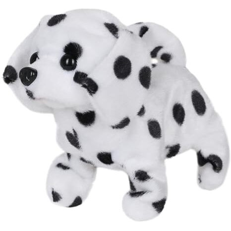 Hamleys Pugs At Play Spotty Walking Talking Dog Soft Toy | Interactive Animal Soft Toys For Kids Age 3Y+ | Birthday Gift For Kids | Stuffed Puppy Plush Animal Toy | Battery Operated Toys, Black-White