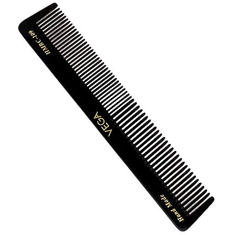 Vega General Grooming Hair Comb, (India's No.1* Hair Comb Brand)For Men And Women Black,Handmade, (Hmbc-109)
