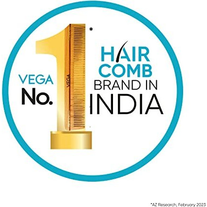 Vega Detangling Hair Comb 2 Row Teeth ( India's No.1* Hair Comb Brand) For Men And Women (1265)