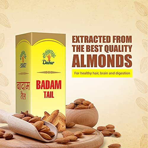 Dabur Badam Tail  Sweet Almond Oil | Rich In Vitamin -E For Healthy Skin , Hair And Body - 100Ml