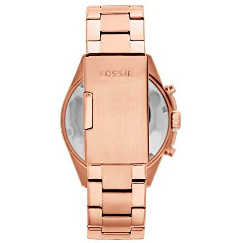 Fossil Chronograph Rose Gold Dial Women Watch Es3352 Stainless Steel, Rose Gold Strap