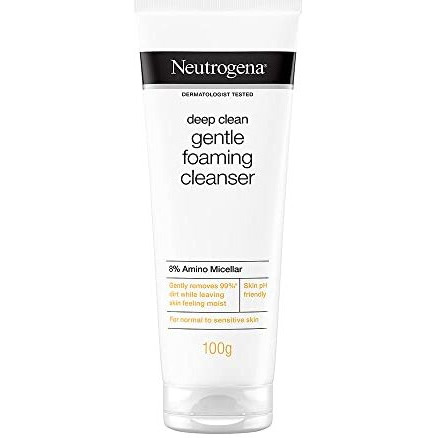 Neutrogena Deep Clean Foaming Cleanser- Advanced Face Wash | Men & Women | Normal To Oily Skin | Gentle Formula | 8% Amino Micellar | Skin Ph Friendly | Removes 99% Dirt | Daily Cleansing | 100G