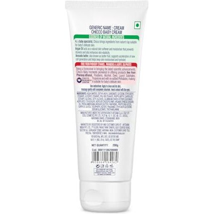 Chicco Baby Moments Baby Cream For Babies With Argan Oil & Avocado Butter, 200G| Natural Ingredients For Hydrated Skin | Dermatologically Tested | Phenoxyethanol, Parabens & Lauryl Sulphates Free