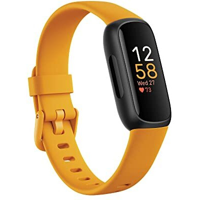 Fitbit Inspire 3 Health & Fitness Tracker (Morning Glow/Black) With 6-Month Premium Membership