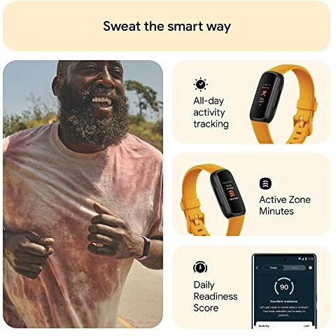 Fitbit Inspire 3 Health & Fitness Tracker (Morning Glow/Black) With 6-Month Premium Membership