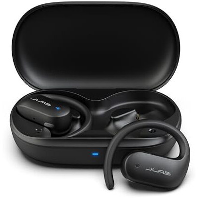 Jlab Open Sport Earbuds, Black, Ear Hook Design For Workout Fitness, Wireless Open-Ear Audio Freedom, Safe Listening, Bluetooth Multipoint, Customize With The App