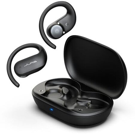 Jlab Open Sport Earbuds, Black, Ear Hook Design For Workout Fitness, Wireless Open-Ear Audio Freedom, Safe Listening, Bluetooth Multipoint, Customize With The App