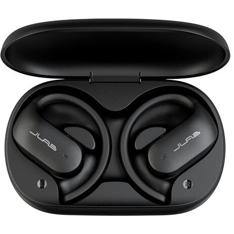 Jlab Open Sport Earbuds, Black, Ear Hook Design For Workout Fitness, Wireless Open-Ear Audio Freedom, Safe Listening, Bluetooth Multipoint, Customize With The App