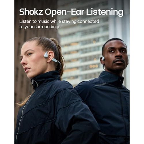 Shokz Openrun Pro 2 Bone Conduction Sports Headphones, Open-Ear Wireless Earphones With Bluetooth 5.3, Noise Cancelling Mics, Ip55 Waterproof, 12H Playtime For Running, Usb-C Quick Charge (Silver)