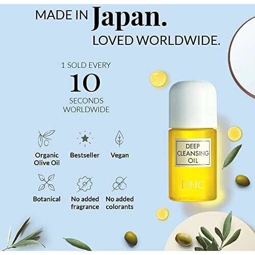 Dhc Beauty Deep Cleansing Oil (30Ml), With Olives, Removes Makeup And Impurities, Cleansing Oil/Makeup Remover For Soft & Glowing Skin