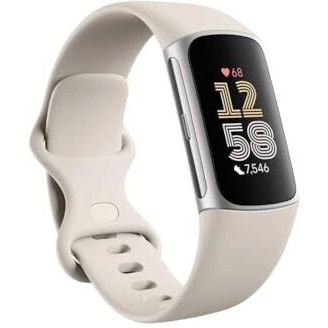 Fitbit Charge 6, Porcelain/Silver Aluminum