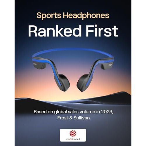 Shokz Openmove Bluetooth Wireless Headphones With Mic, Bone Conduction Wireless Headset With 6H Playtime, Ip55 Waterproof Sports Headphones For Running, Workout, Cycling (Elevation Blue)