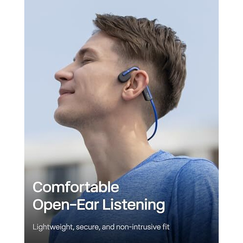 Shokz Openmove Bluetooth Wireless Headphones With Mic, Bone Conduction Wireless Headset With 6H Playtime, Ip55 Waterproof Sports Headphones For Running, Workout, Cycling (Elevation Blue)