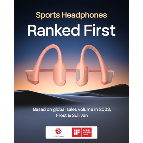 Shokz Openrun Pro Bone Conduction Sports Open Ear Headphones,Open-Ear Sports Earphones With Mic,Bluetooth Wireless Bone Conduction Headset,Ip55 Waterproof,Ideal Sports Headphones Gift (Pulse Pink)
