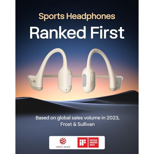 Shokz Openrun Pro Bone Conduction Sports Open Ear Headphones,Open-Ear Sports Earphones With Mic,Bluetooth Wireless Bone Conduction Headset,Ip55 Waterproof,Ideal Sports Headphones Gift(Turnover Beige)