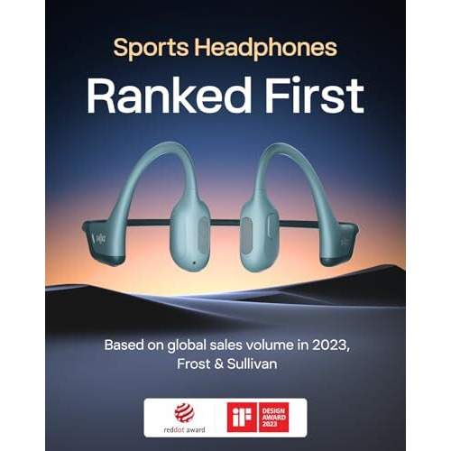 Shokz Openrun Pro Bone Conduction Sports Headphones, Open-Ear Sports Earphones With Mic, Bluetooth Wireless Bone Conduction Headset, Ip55 Waterproof, Ideal Sports Headphones Gift(Cooldown Blue)