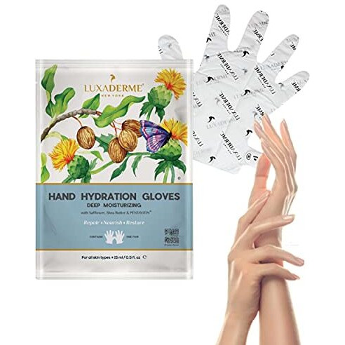 Luxaderme Hand Hydration Gloves | Deep Moisturising Gloves | Long Lasting Hydration | Evens Out Skin Tone | Nourishes Nails & Cuticles (Pack Of 1)
