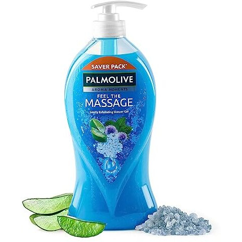 Palmolive Feel The Massage Body Wash, 750Ml Pump Bottle, Body Scrub Based Shower Gel Bottle,100% Natural Thermal Minerals For Spa Like Soothing & Aromatic Skin Experience, Ph Balanced Bodywash, Free Of Parabens And Silicones