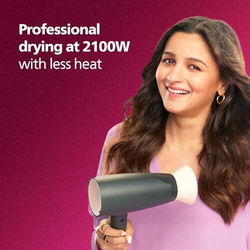 Philips Hair Dryer - Powerful Drying With Less Heat I 6 Styling Options For Salon Like Blowdryi 2100 Wattsi For Minimised Damagei Styling Attachment| Men And Womeni 2 Year Warranty Bhd356/10, Black