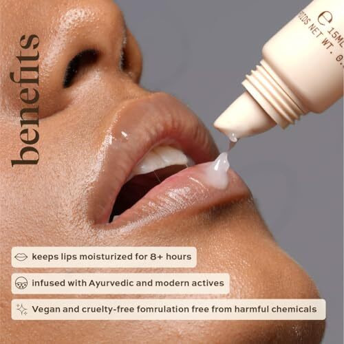 Ind Wild Dewy Lip Treatment - 15Ml | Overnight Repair Vegan Lip Balm & Moisturizer | Lasts For 8+ Hour | With Natural Desi Ghee, Shea Butter, Squalane & Hyaluronic Acid | Hydrating Korean Fomrulation