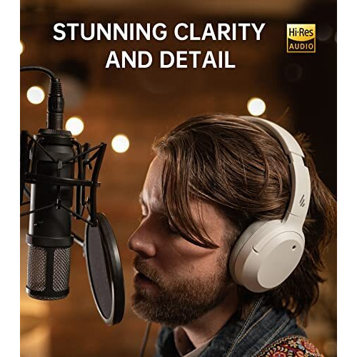 Edifier W820Nb Hybrid Active Noise Cancelling Over-Ear Headphones - White - Over Ear With Wireless Connection