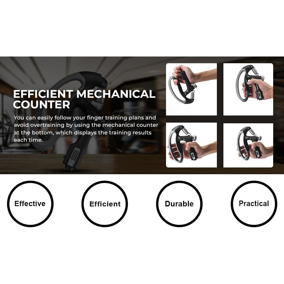 Selmez Adjustable Hand Gripper, 5-100 Kg Resistance, Non-Slip Grip, Forearm & Finger Exercise Equipment