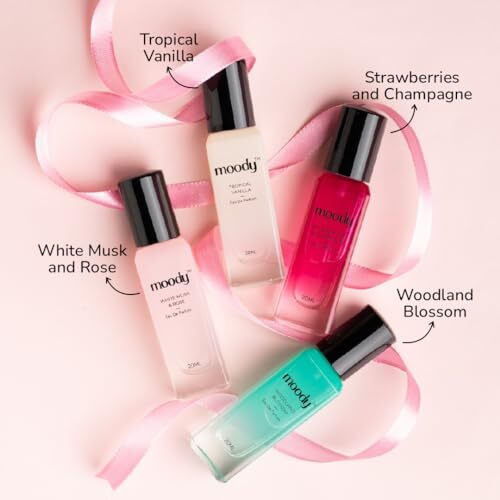 Moody Premium Perfume Gift Set Of 4 For Women | Mother's Day Gift Hamper | Long Lasting Edp Fragrance Scent Upto 8 Hours | Birthday Gift | Perfume Spray Set, Pack Of 4X20Ml
