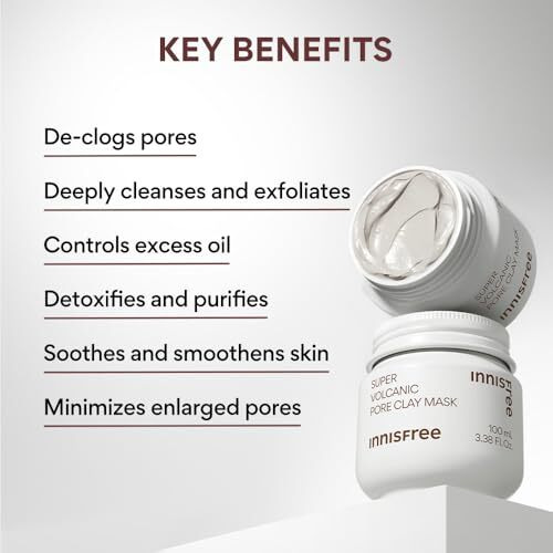 Innisfree Super Volcanic Pore Clay Mask 100Ml |Korean Face Mask For Pore Tightening, Oil Control & Deep Cleansing Mask | Blackhead Removal | Triple Exfoliation With Volcanic Clusters & Aha