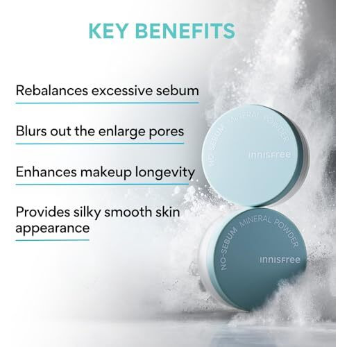 Innisfree No Sebum Mineral Natural Powder 5G | Korean Setting Powder For Face | Oil Control For Oily Skin, Makeup Fixer, Reduces Hair Greasiness, Mattifying, Long-Lasting, Compact, Loose Powder