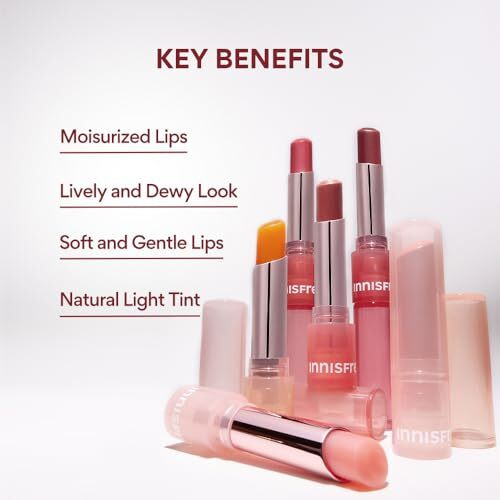 Innisfree Dewy Tint Lip Balm | Korean Beauty Essential For Healthy, Plump Lips | Power Cherry 3.2G With Hyaluronic Acid For Soft, Smooth & Hydrated Lips, Long-Lasting Color, Moisturizing Lip Care