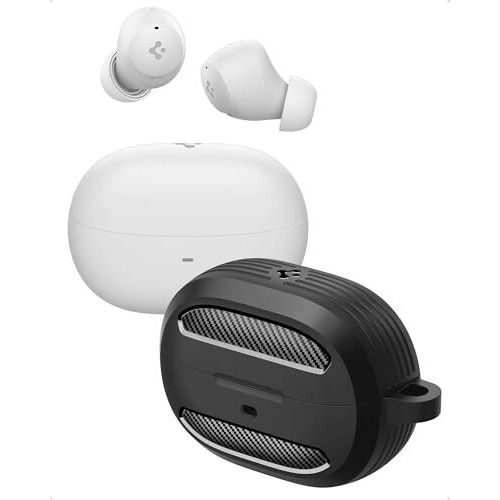 Spigen Audio Newly Launched Sa-Tw P10 Pack (Rugged Armor Included) True Wireless In Ear Earbuds With 30H Playtime, Upto 40Db, 4Multi-Mode Anc Pro, Eq Customizing App, 6-Mic, 10Mm Driver, Ipx4 - White