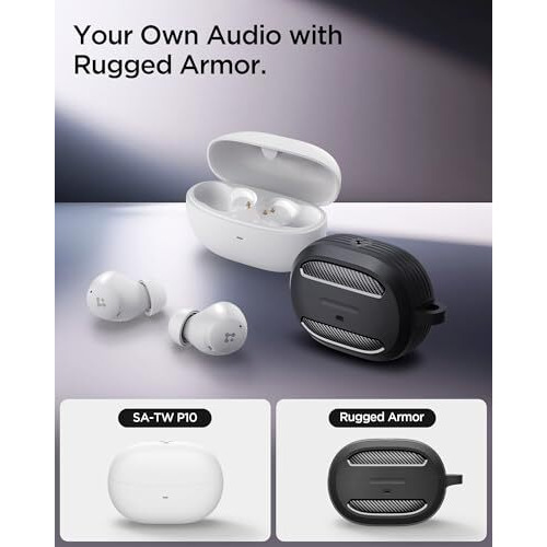 Spigen Audio Newly Launched Sa-Tw P10 Pack (Rugged Armor Included) True Wireless In Ear Earbuds With 30H Playtime, Upto 40Db, 4Multi-Mode Anc Pro, Eq Customizing App, 6-Mic, 10Mm Driver, Ipx4 - White