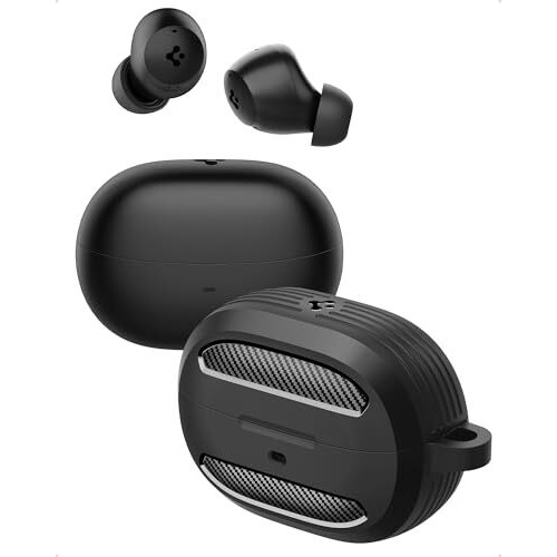 Spigen Audio Newly Launched Sa-Tw P10 Pack (Rugged Armor Included) True Wireless In Ear Earbuds With 30H Playtime, Upto 40Db, 4Multi-Mode Anc Pro, Eq Customizing App, 6-Mic, 10Mm Driver, Ipx4 - Black