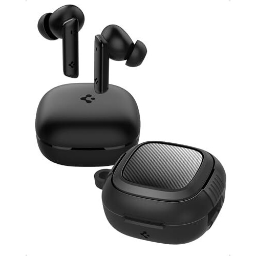 Spigen Audio Newly Launched Sa-Tw P20 Pack (Rugged Armor Included) True Wireless In Ear Earbuds With 30H Playtime, Upto 40Db, 3Multi-Mode Anc Pro, Eq Customizing App, 6-Mic, 10Mm Driver, Ipx5 - Black