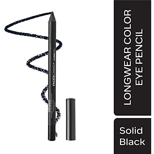 Facescanada Ultime Pro Longwear Opaque Eye Pencil - Solid Black 02, 1.2 G|8 Hr Long Stay|Smooth One Stroke Application|Intense Color Pay Off|Soft Blendable Formula|Smudge Proof|Water Proof