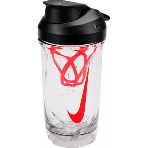 Nike Tr Recharge Shaker Bottle 16 Oz (Clear/Black/Bright Crimson)