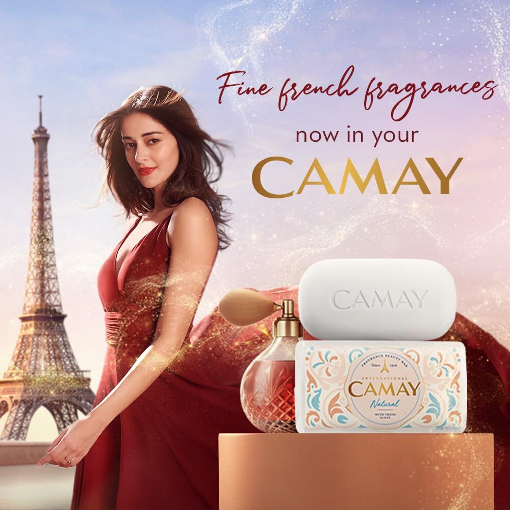 Camay Natural International Beauty Soap With Cedarwood&Bergamot(Buy 2 Get 1 Free) Combo Pack Offer,Indulging French Fragrance,Moisturizing Bathing Body Bar Soap Combo(3 Count,125G Each)