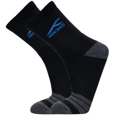Hundred Nylon Signature Logo High Quarter Length Performance Sports Socks (Black)