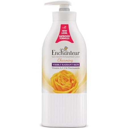 Enchanteur Charming Perfumed Body Lotion With Aloe Vera & Olive Butter For Satin Smooth Skin| Non-Greasy Formula| Water-Based Lotion| Floral French Fragrance| 500Ml