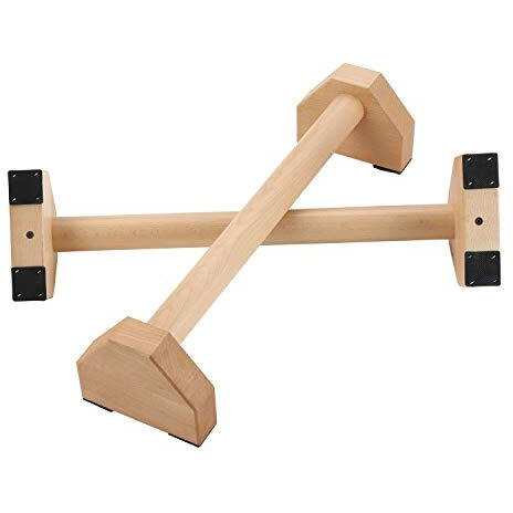 Pellor I-Shaped Antiskid Push-Ups Bar Wooden Press-Up Support Stand Indoor And Outdoor Arm Chest Muscle Training Fitness Equipment Wooden, 19.7X3.9X3.9Inch