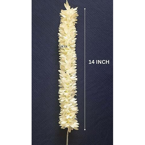 Afarza Fabric Artificial Gajra For Hair Bun Juda Accessories Mogra Jasmine For Women Pack Of 4 Pcs.White