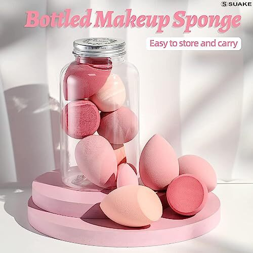 Suake 7In1 Professional Beauty Blender Set For Face Makeup | Makeup Sponges Set Is Suitable With Liquid & Creams | Sponge Makeup Is For All Skin Types & It Is Soft Latex-Free Reusable & Washable (Multicolor 4 Big + 3 Mini7 Pcs)