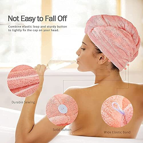 Zuvexa Cotton Quick Absorbent Hair Drying Magic Hair Towel Wrap Hair Wrapper Dryer Sofe Microfiber Turban Head Towel Cap For Women(Multicolour), 1 Tc